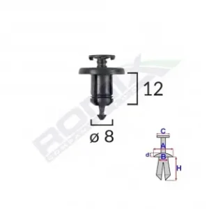 Clips Fixare Pentru Dacia Renault 8X12Mm - Negru Set 10 Buc Retur gratuit