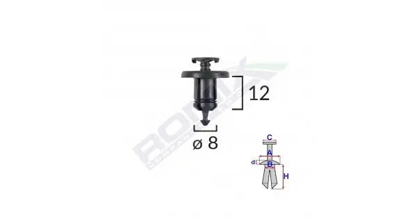 Clips Fixare Pentru Dacia Renault 8X12Mm - Negru Set 10 Buc Retur gratuit