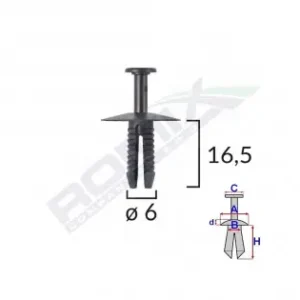 Cel mai vândut Clips Fixare Pentru Bmw/mini/opel 6X16.5Mm - Negru Set 10 Buc