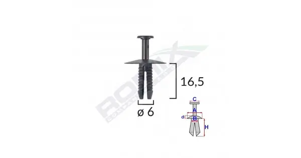 Cel mai vândut Clips Fixare Pentru Bmw/mini/opel 6X16.5Mm - Negru Set 10 Buc