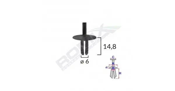 Clips Fixare Pentru Bmw 6X14.8Mm - Negru Set 10 Buc Doar azi
