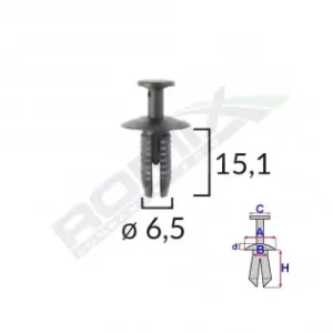 Plată securizată Clips Fixare Pentru Audi/bmw 6.5X15.1Mm - Negru Set 10 Buc