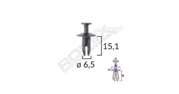Plată securizată Clips Fixare Pentru Audi/bmw 6.5X15.1Mm - Negru Set 10 Buc