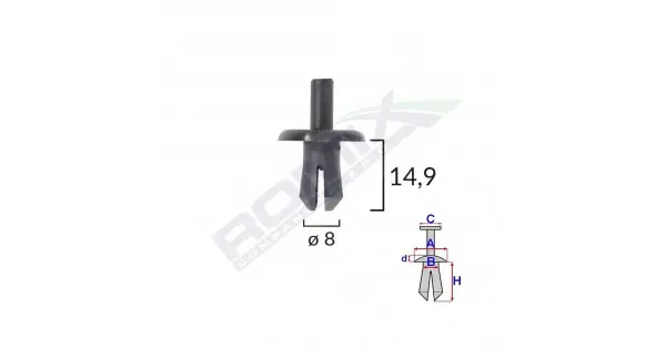 Clips Fixare Pentru Audi, Mercedes, Opel 8X14.9Mm Negru - Set 10 Buc Nu rata