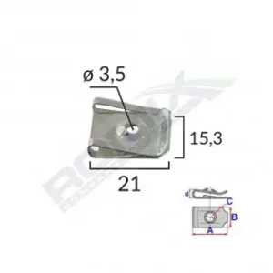 Disponibil imediat Clips Fixare Metalic 21X15.3Mm Universal Set 10 Buc