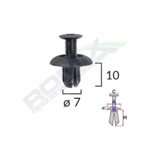 Clips Fixare Honda/mitsubishi 7X10Mm - Negru Set 10 Buc Discount