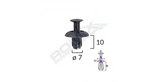 Clips Fixare Honda/mitsubishi 7X10Mm - Negru Set 10 Buc Discount
