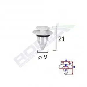 Clips Fixare Elemente Prag Pentru Bmw, Mini 9X21Mm Alb Set 10 Buc Calitate înaltă