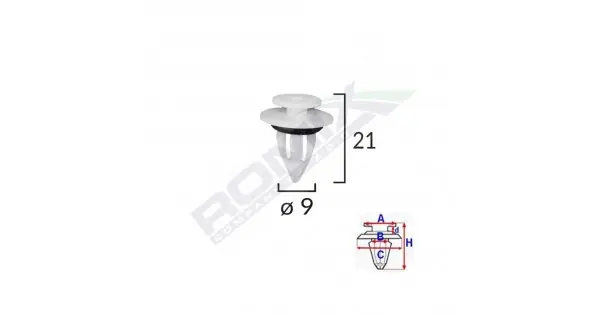 Clips Fixare Elemente Prag Pentru Bmw, Mini 9X21Mm Alb Set 10 Buc Calitate înaltă