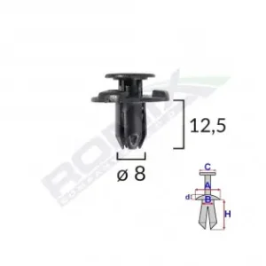 Clips Fixare Elemente Exterior Pentru Nissan, Subaru 8X12.5Mm Negru Set 10Buc Vezi acum
