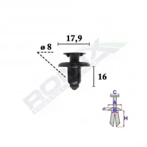 Nu rata Clips Fixare Elemente Exterior Pentru Hyundai, Kia8X16Mm Negru - Set 10 Buc