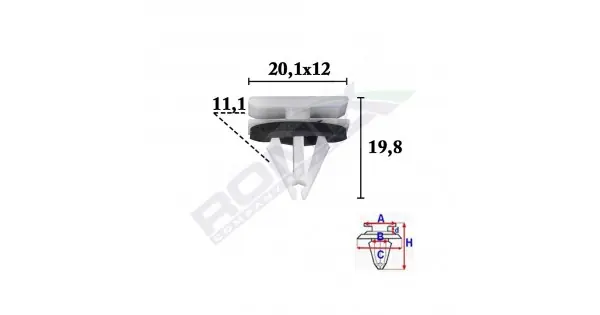 Clips Fixare Elemente Exterior Pentru Ford, Opel, Chevrolet 11.1X19.8X20.1Mm Gri - Set 10 Buc Mai ieftin