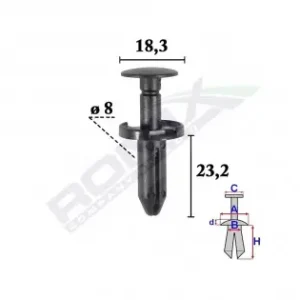 Nu rata Clips Fixare Elemente Exterior Pentru Fiat, Jeep, Chrysler, Dodge 8X23.2Mm Negru - Set 10 Buc