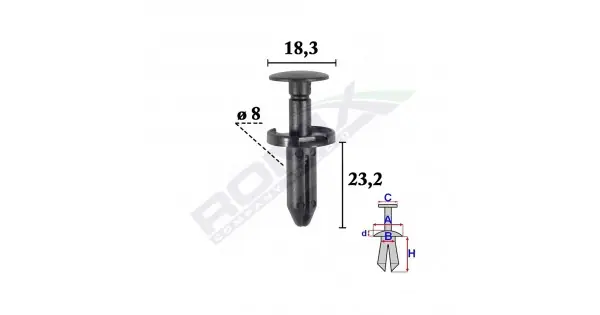 Nu rata Clips Fixare Elemente Exterior Pentru Fiat, Jeep, Chrysler, Dodge 8X23.2Mm Negru - Set 10 Buc