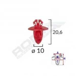 Popular Clips Fixare Elemente Exterioare Pentru Toyota 10X20.6 - Rosu Set 10 Buc