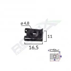 Clema Fixare Pentru Audi, Vw, Skoda 4.8X11X16.5Mm Negru - Set 10Buc Vezi acum