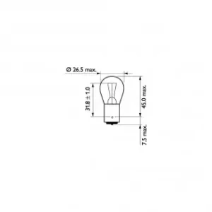 Bec Camion 24V P21W Ba15S Set 10 Buc Philips Transport gratuit