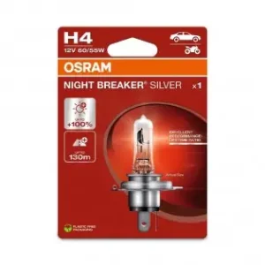 Bestseller Bec 12V H4 60/55 W Night Breaker Silver +100% Blister 1 Buc Osram