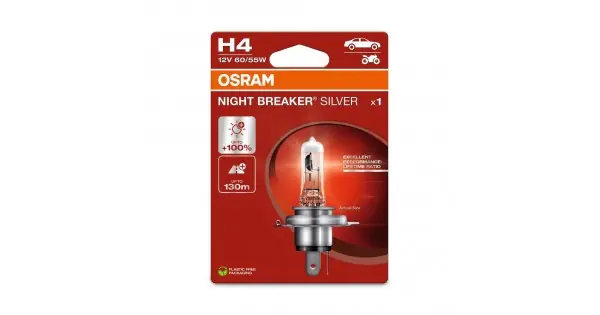 Bestseller Bec 12V H4 60/55 W Night Breaker Silver +100% Blister 1 Buc Osram