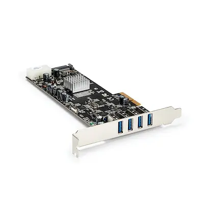 Card PCIe cu 4 porturi USB 3.0 cu 4 canale dedicate de 5Gbps (USB 3.2 Gen 1) - UASP - Alimentare SATA / LP4 Cumpără acum