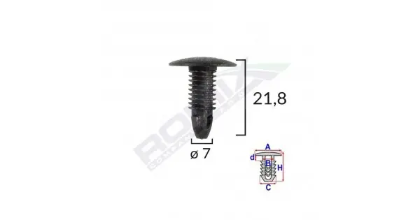 Livrare gratuită Clips Tapiterie Pentru Honda/hyundai/toyota 7X21.8Mm - Negru Set 10 Buc