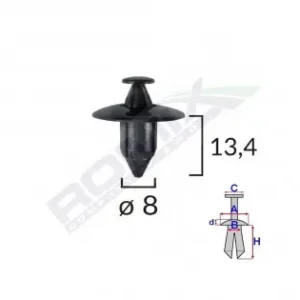 Clips Fixare Pentru Honda/suzuki/volvo 8X13.4Mm - Negru Set 10 Buc Promoție