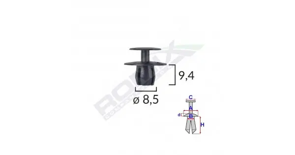 Clips Fixare Pentru Bmw/mercedes/peugeot 8.5X9.4Mm - Negru Set 10 Buc Retur gratuit