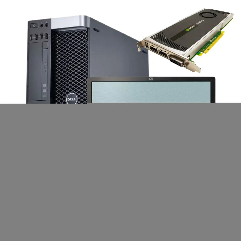 Workstation Refurbished Dell Precision T3600 Tower, E5-1620 3.80 GHz, 16GB DDR3, 256GB SSD, Quadro 4000 2GB + Monitor HP 2245 WideScreen 22 inch Reducere specială