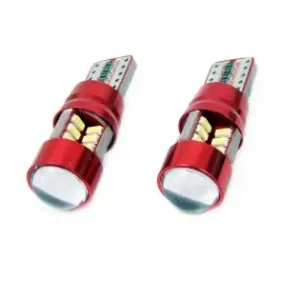 Ofertă specială Set Becuri Auto Cu Led Canbus Compatibil T10E W5W 27 Smd Alb 12V/24V, Destinat Competitiilor Auto Sau Off-Road