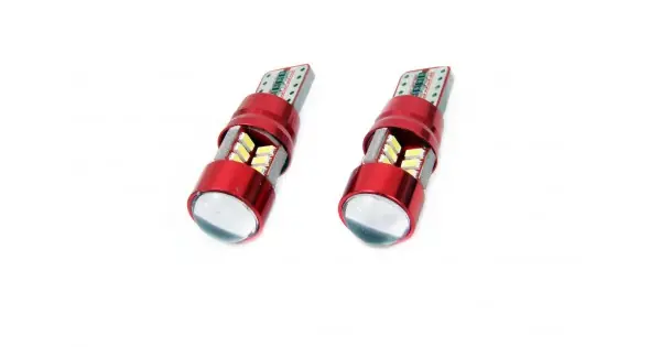 Ofertă specială Set Becuri Auto Cu Led Canbus Compatibil T10E W5W 27 Smd Alb 12V/24V, Destinat Competitiilor Auto Sau Off-Road