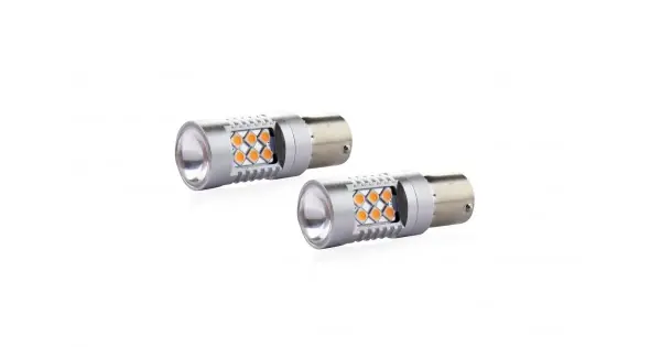Mai ieftin Set Becuri Auto Cu Led Canbus Compatibil P21W Ba15S 24 Smd 6.2W Orange 12/24V, Destinat Competitiilor Auto Sau Off-Road