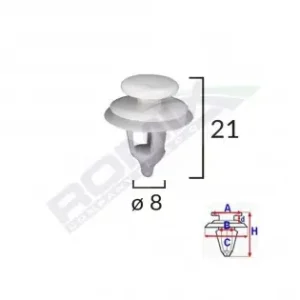 Clips Tapiterie Pentru Citroen/peugeot - Alb Set 10 Buc Premium