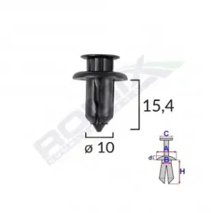 Bestseller Clips Fixare Pentru Honda/mazda 10X15.4Mm - Negru Set 10 Buc