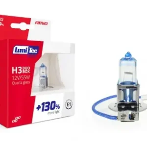 Promoție Set Becuri Cu Halogen H3 12V 55W Lumitec Limited + 130% Duo Box