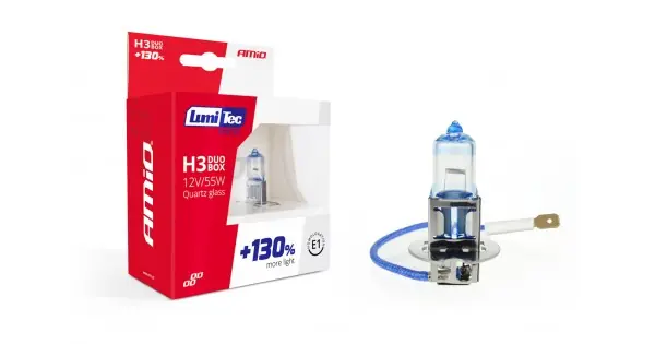 Promoție Set Becuri Cu Halogen H3 12V 55W Lumitec Limited + 130% Duo Box