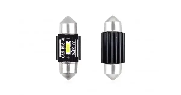 Set Becuri Auto Cu Led Canbus Sofit Compatibil C5W 1 Smd 31Mm Alb 12/24V, Destinat Competitiilor Auto Sau Off-Road Plată sigură