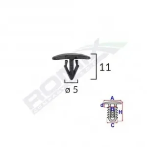 Clips Tip Garnitura Pentru Citroen/peugeot/renault 5X11Mm - Negru Set 25 Buc Ieftin
