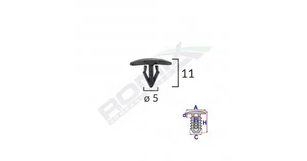 Clips Tip Garnitura Pentru Citroen/peugeot/renault 5X11Mm - Negru Set 25 Buc Ieftin