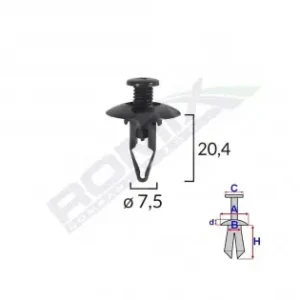 Clips Fixare Pentru Mitsubishi 7.5X20.4Mm - Negru Set 10 Buc Noutate