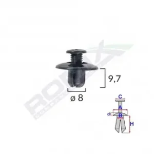 Popular Clips Fixare Pentru Mazda/toyota 8X9.7Mm - Negru Set 10 Buc