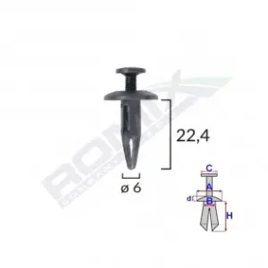 Clips Fixare Pentru Bmw/gm 6X22.4Mm - Negru Set 10 Buc Livrare gratuită
