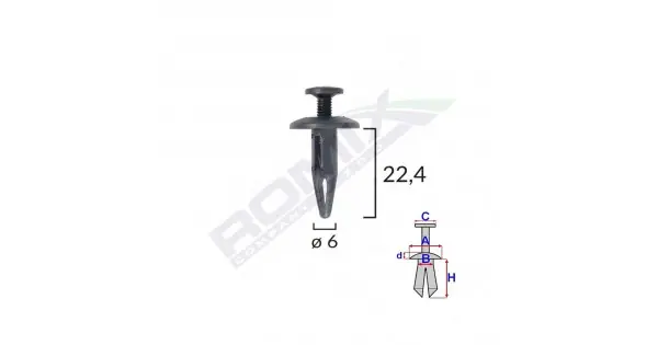 Clips Fixare Pentru Bmw/gm 6X22.4Mm - Negru Set 10 Buc Livrare gratuită