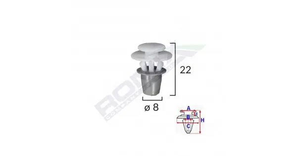 Clips Fixare Elemente Exterioare Pentru Seat Vw 8X22Mm - Alb Set 10 Buc Ofertă de sezon