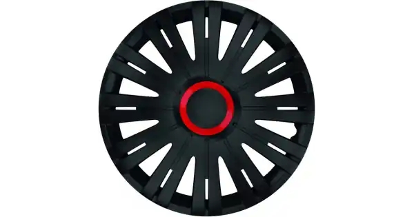 Lichidare de stoc Set Capace Roti 16` Negre Cu Inel Rosu Active