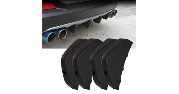 Set 4 Ornamente Tuning Tip "Splitter" Pentru Bara Spate, Culoare Neagra Livrare rapidă