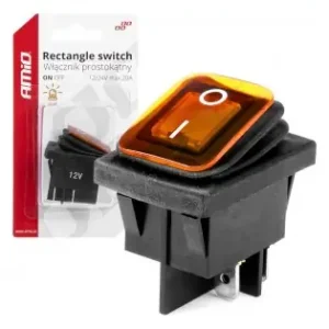 Cumpără acum Intrerupator On/Off, 12/24V, Dreptunghiular, Waterproof, Iluminat Culoare Galben, Destinatie Auto, Utilitare, Off-Road, Atv, Ssv, Quad