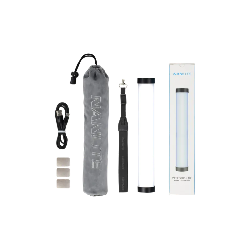 Super ofertă Nanlite PavoTube II 6C Tub LED RGBWW, 25cm, 2700K-7500K, Magneti incorporati, Baterie integrata, 15 efecte speciale, USB-C