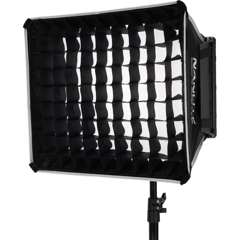 Set Softbox, Voleti si Grila Nanlite pentru Panou LED MixPad II 27C, Pliabil, Control Directional Lumina Livrare rapidă