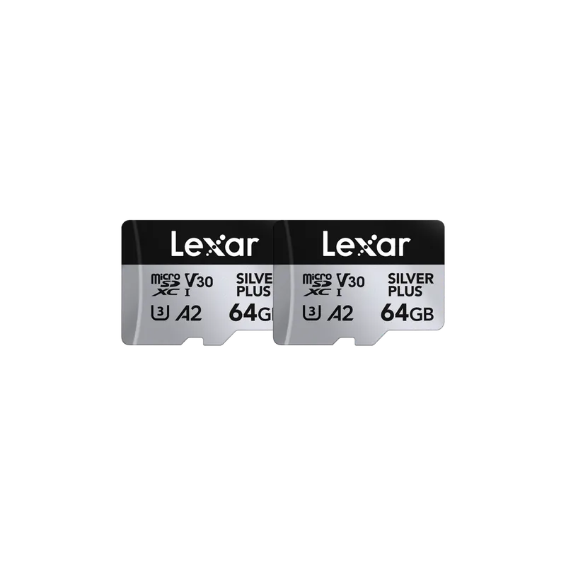 Promoție Lexar microSDXC Silver Plus 1066x UHS-I/U3/A2/4K R205/W100 (V30) 64GB - 2pack, Card memorie MicroSD