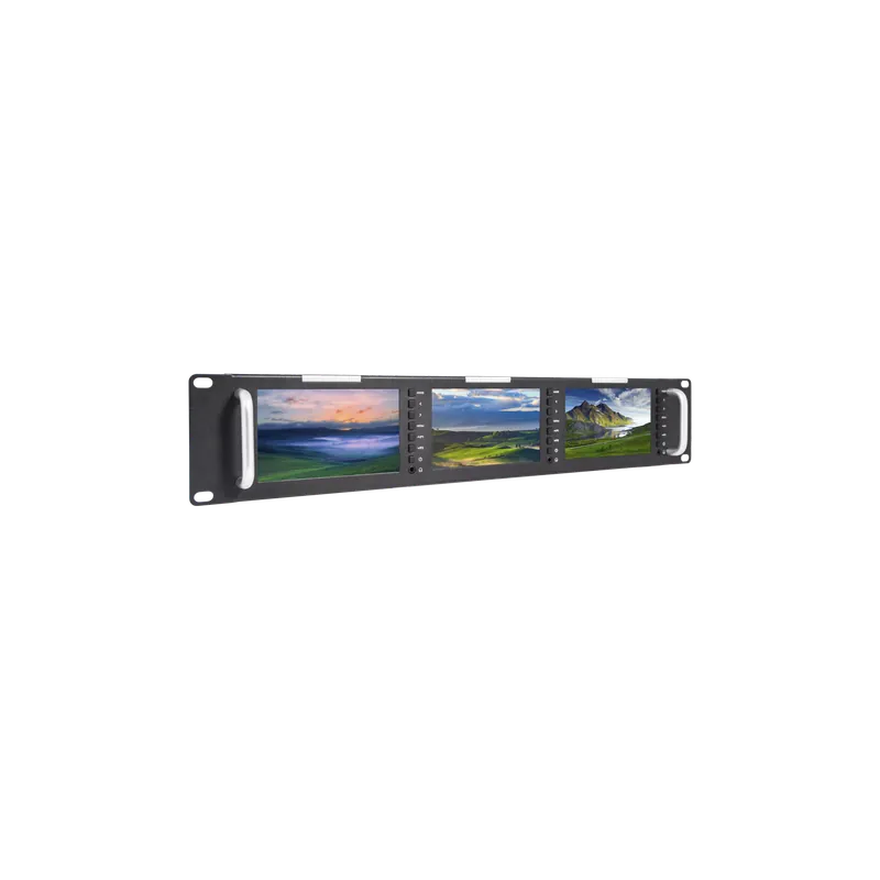 Seetec T51-H Monitor Broadcast Triplu, Format Rack 2RU, 3x Ecrane LCD 5 Inch, Intrari HDMI si CVBS, Tally Light 3 Culori Doar azi